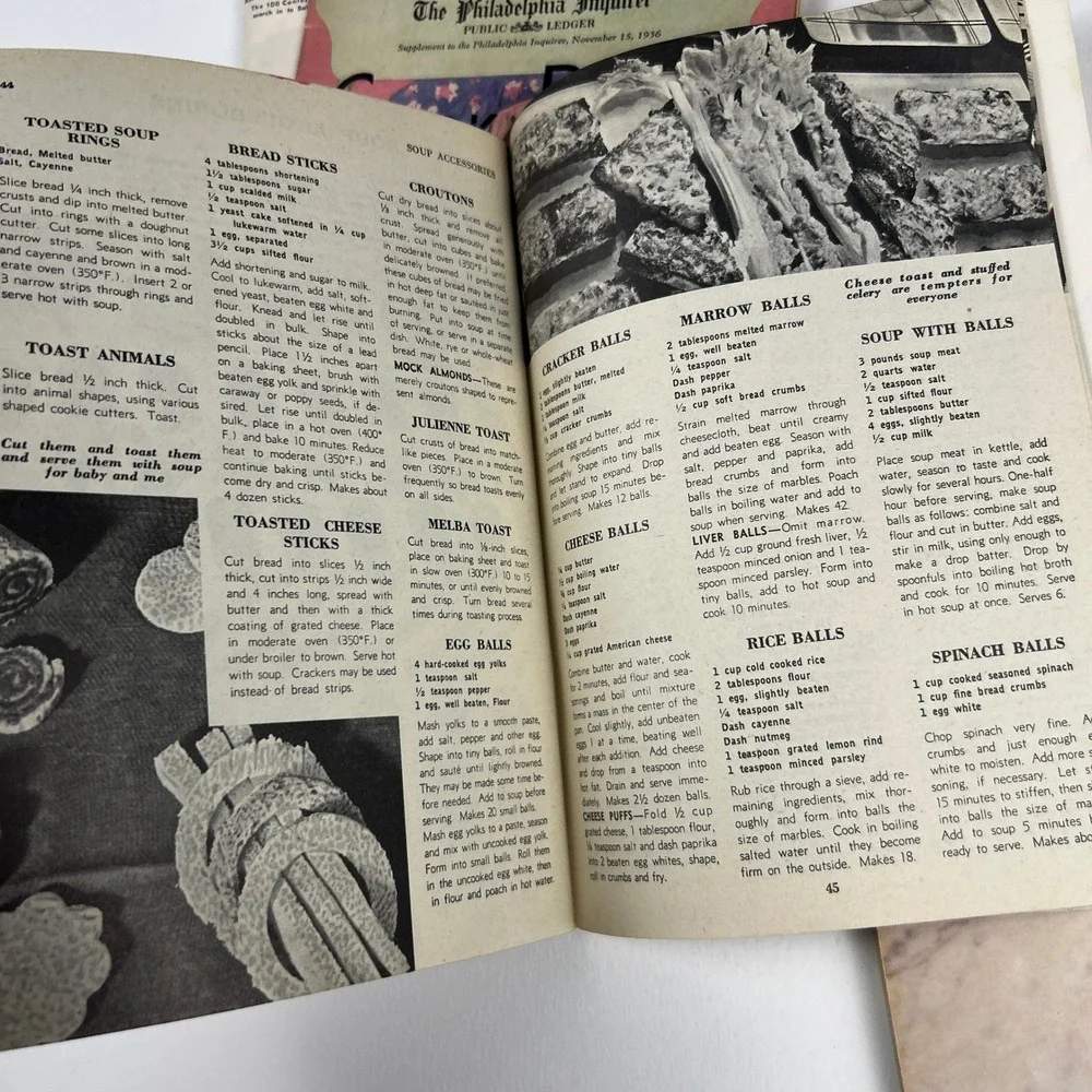 Pillsbury Culinary Arts Vintage Cookbook Lot 4pc Retro 1930s-50s Ephemera